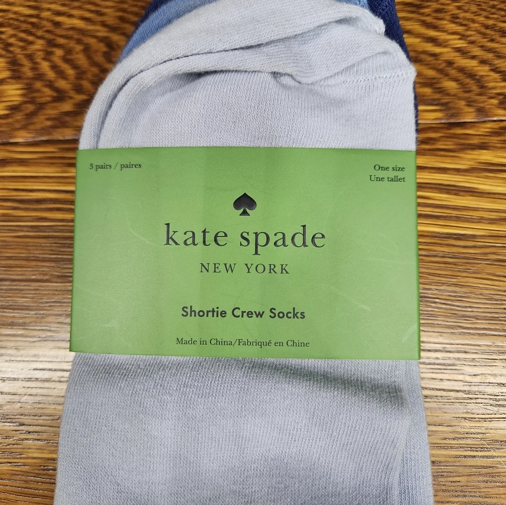 Kate Spade 3 Pack Shortie Crew Socks NWT